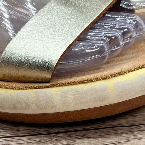 Ancient Greek Sandals Womens Size 39 Gold Summer Solid Color Strap Flat - Picture 3 of 13